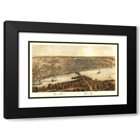 Peoria Illinois - Ruger 1867 Black Modern Wood Framed Art Print with Double Matting by Ruger
