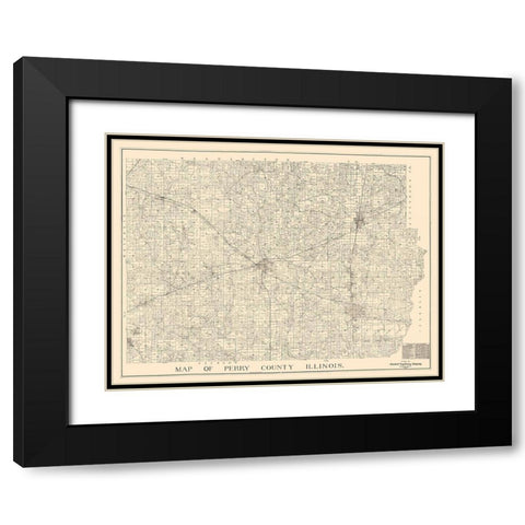Perry County Illinois - Standard Engineering 1908  Black Modern Wood Framed Art Print with Double Matting by Standard Engineering