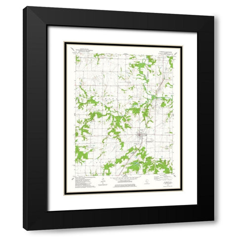 Plymouth Illinois Quad - USGS 1974 Black Modern Wood Framed Art Print with Double Matting by USGS