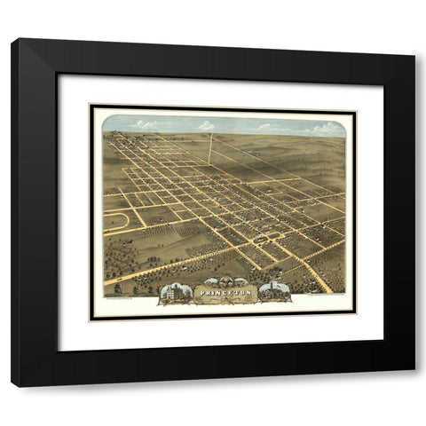 Princeton Illinois - Ruger 1870 Black Modern Wood Framed Art Print with Double Matting by Ruger