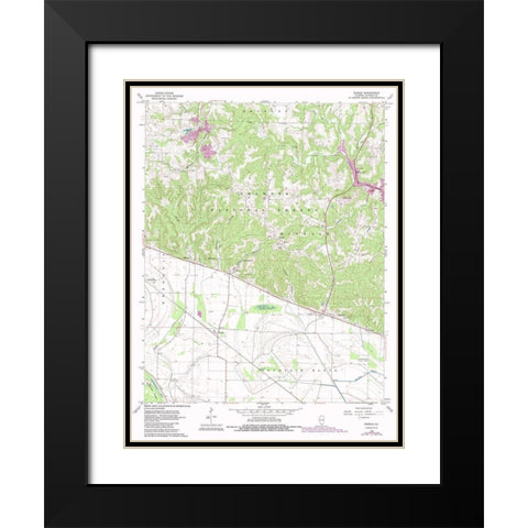 Raddle Illinois Quad - USGS 1968 Black Modern Wood Framed Art Print with Double Matting by USGS