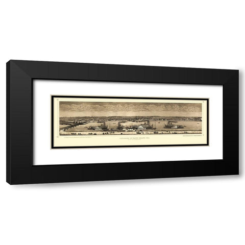 Rock Island Illinois - Hageboeck 1874 Black Modern Wood Framed Art Print with Double Matting by Hageboeck