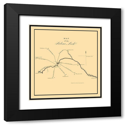 Saline Lick Illinois - Gayle 1834 Black Modern Wood Framed Art Print with Double Matting by Gayle