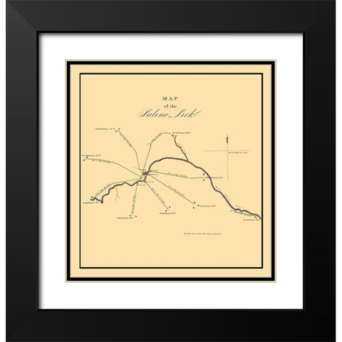 Saline Lick Illinois - Gayle 1834 Black Modern Wood Framed Art Print with Double Matting by Gayle