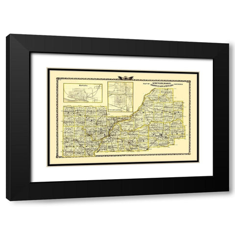 Schuyler Mason Brown Cass Menard IL Landowner Black Modern Wood Framed Art Print with Double Matting by Warner