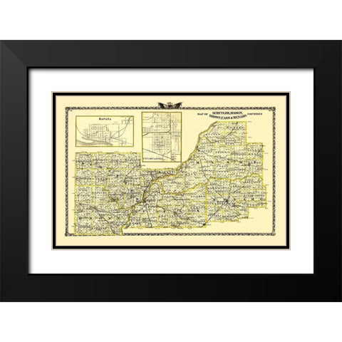 Schuyler Mason Brown Cass Menard IL Landowner Black Modern Wood Framed Art Print with Double Matting by Warner