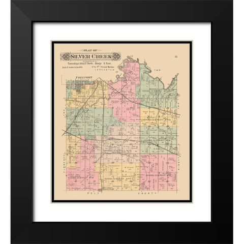 Silver Creek  Illinois Black Modern Wood Framed Art Print with Double Matting by North West Publishing Co.