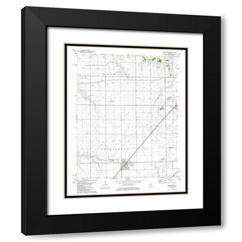 Stonington Illinois Quad - USGS 1982 Black Modern Wood Framed Art Print with Double Matting by USGS