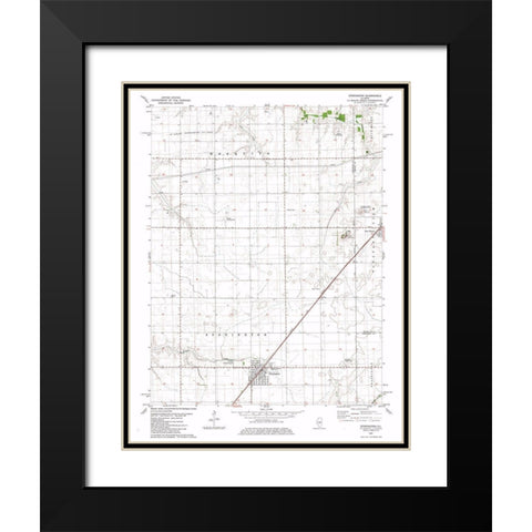 Stonington Illinois Quad - USGS 1982 Black Modern Wood Framed Art Print with Double Matting by USGS