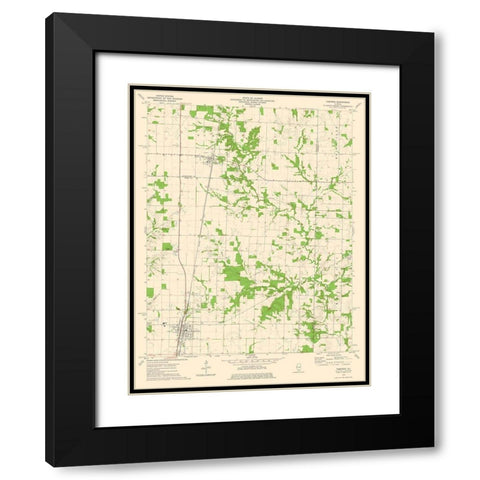 Tamaroa Illinois Quad - USGS 1975 Black Modern Wood Framed Art Print with Double Matting by USGS