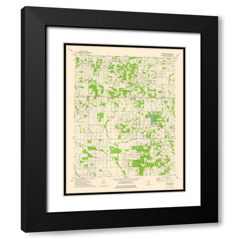 Thackeray Illinois Quad - USGS 1974 Black Modern Wood Framed Art Print with Double Matting by USGS