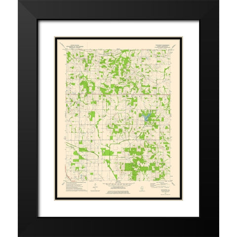 Thackeray Illinois Quad - USGS 1974 Black Modern Wood Framed Art Print with Double Matting by USGS