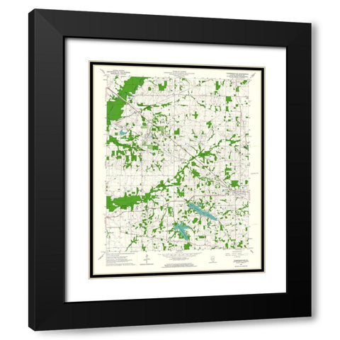 Thompsonville Illinois Quad - USGS 1963 Black Modern Wood Framed Art Print with Double Matting by USGS