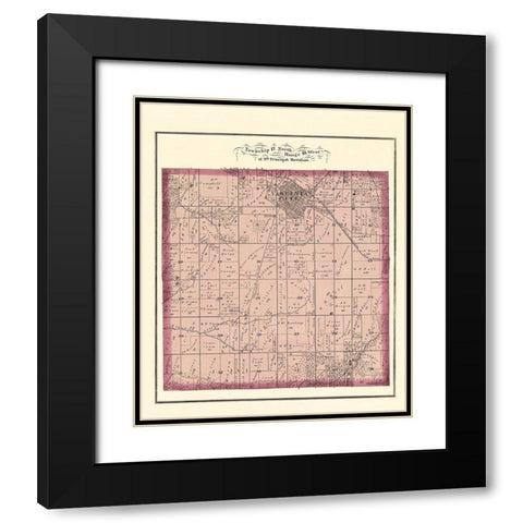 Virginia Illinois Landowner - Brink 1874 Black Modern Wood Framed Art Print with Double Matting by Brink