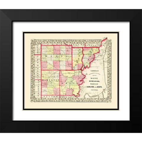 Wayne Edwards Wabash Hamilton White Illinois Black Modern Wood Framed Art Print with Double Matting by Campbell