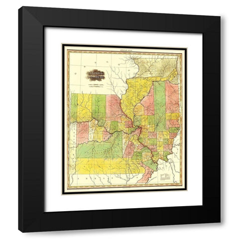 Illinois, Missouri - Tanner 1823 Black Modern Wood Framed Art Print with Double Matting by Tanner