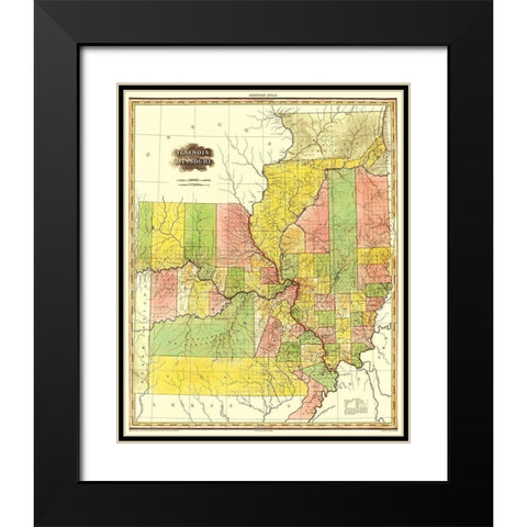 Illinois, Missouri - Tanner 1823 Black Modern Wood Framed Art Print with Double Matting by Tanner