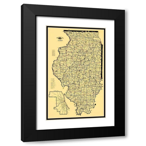 Railroad Routes - McEwen 1897 Black Modern Wood Framed Art Print with Double Matting by McEwen