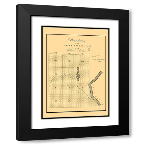 Wabash Saline Indian Reservation, Illinois 1816 Black Modern Wood Framed Art Print with Double Matting by Meigs