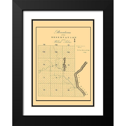 Wabash Saline Indian Reservation, Illinois 1816 Black Modern Wood Framed Art Print with Double Matting by Meigs