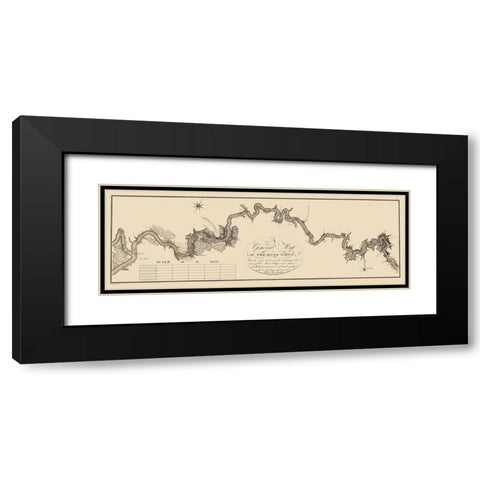 Ohio River Illinois - Collot 1796 Black Modern Wood Framed Art Print with Double Matting by Collot