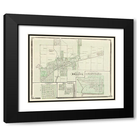 Brazil,Spencer, Bowling Green Indiana Landowner Black Modern Wood Framed Art Print with Double Matting by Baskin