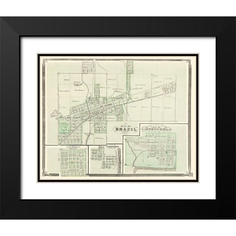 Brazil,Spencer, Bowling Green Indiana Landowner Black Modern Wood Framed Art Print with Double Matting by Baskin