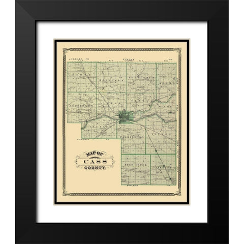 Cass Indiana Landowner - Andreas 1876 Black Modern Wood Framed Art Print with Double Matting by Andreas