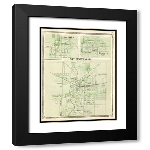Centreville, Dublin, Richmond Indiana - Baskin Black Modern Wood Framed Art Print with Double Matting by Baskin