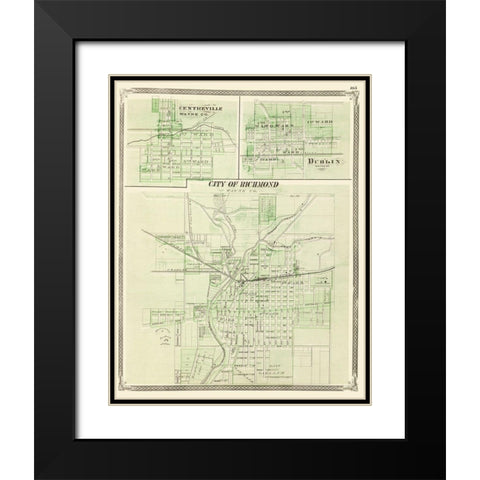 Centreville, Dublin, Richmond Indiana - Baskin Black Modern Wood Framed Art Print with Double Matting by Baskin