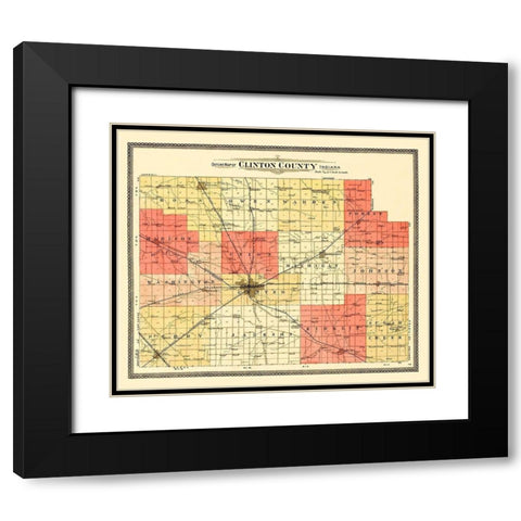 Clinton Indiana -Andreas 1903 Black Modern Wood Framed Art Print with Double Matting by Andreas