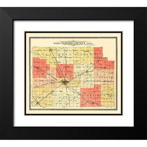 Clinton Indiana -Andreas 1903 Black Modern Wood Framed Art Print with Double Matting by Andreas