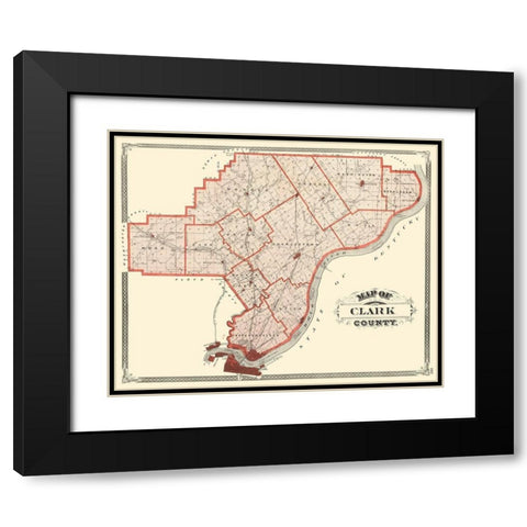 Clark Indiana - Baskin 1876 Black Modern Wood Framed Art Print with Double Matting by Baskin