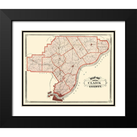 Clark Indiana - Baskin 1876 Black Modern Wood Framed Art Print with Double Matting by Baskin
