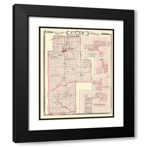 Clay Indiana - Baskin 1876 Black Modern Wood Framed Art Print with Double Matting by Baskin