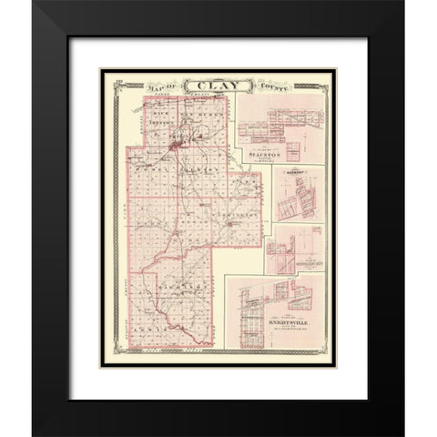 Clay Indiana - Baskin 1876 Black Modern Wood Framed Art Print with Double Matting by Baskin