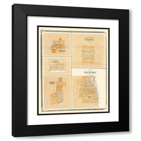 Corydon, Everton, Leavenworth, Jasper Indiana Black Modern Wood Framed Art Print with Double Matting by Baskin