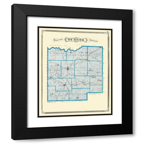 Dubois Indiana - Baskin 1876 Black Modern Wood Framed Art Print with Double Matting by Baskin