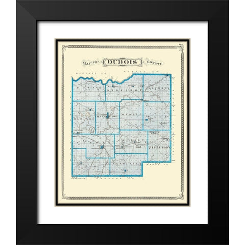 Dubois Indiana - Baskin 1876 Black Modern Wood Framed Art Print with Double Matting by Baskin