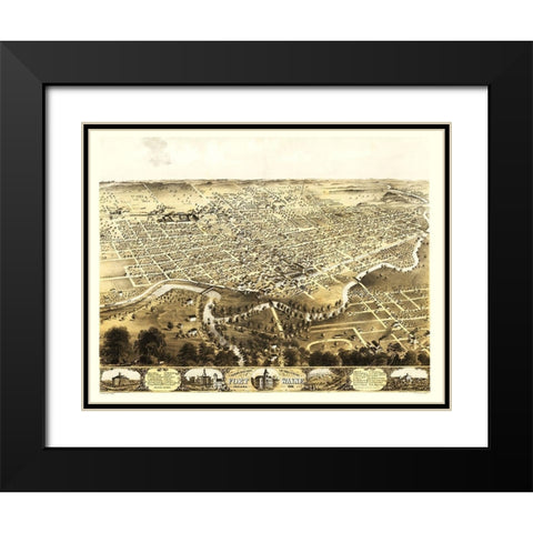 Fort Wayne Indiana - Ruger 1868 Black Modern Wood Framed Art Print with Double Matting by Ruger