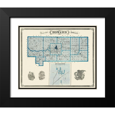 Howard Indiana Landowner - Andreas 1876 Black Modern Wood Framed Art Print with Double Matting by Andreas