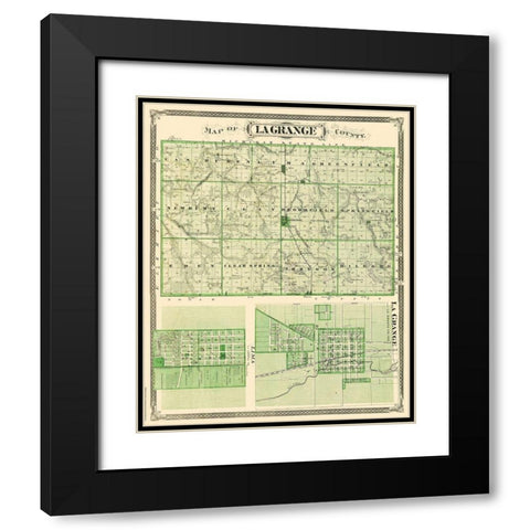 Lagrange Indiana - Andreas 1876 Black Modern Wood Framed Art Print with Double Matting by Andreas