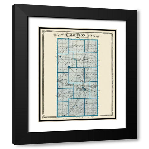 Madison Indiana Landowner - Andreas 1876 Black Modern Wood Framed Art Print with Double Matting by Andreas