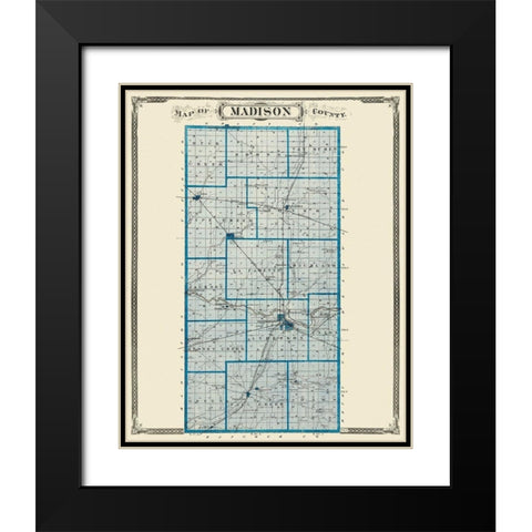Madison Indiana Landowner - Andreas 1876 Black Modern Wood Framed Art Print with Double Matting by Andreas