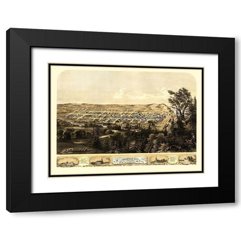 Michigan City Indiana - Ruger 1869 Black Modern Wood Framed Art Print with Double Matting by Ruger