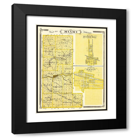 Miami Indiana Landowner - Baskin 1876 Black Modern Wood Framed Art Print with Double Matting by Baskin