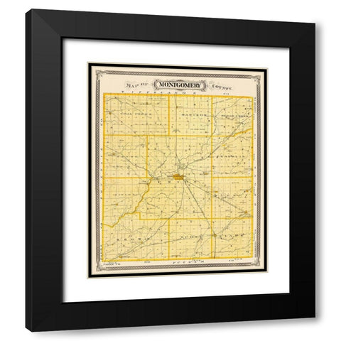 Montgomery Indiana - Andreas 1876 Black Modern Wood Framed Art Print with Double Matting by Andreas