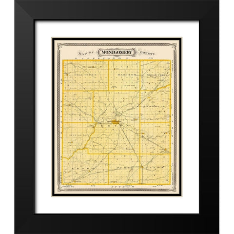 Montgomery Indiana - Andreas 1876 Black Modern Wood Framed Art Print with Double Matting by Andreas