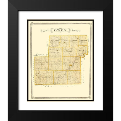 Owen Indiana - Baskin 1876 Black Modern Wood Framed Art Print with Double Matting by Baskin