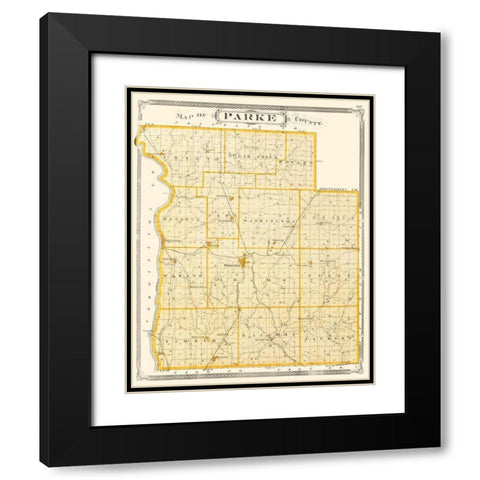 Parke Indiana - Baskin 1876 Black Modern Wood Framed Art Print with Double Matting by Baskin